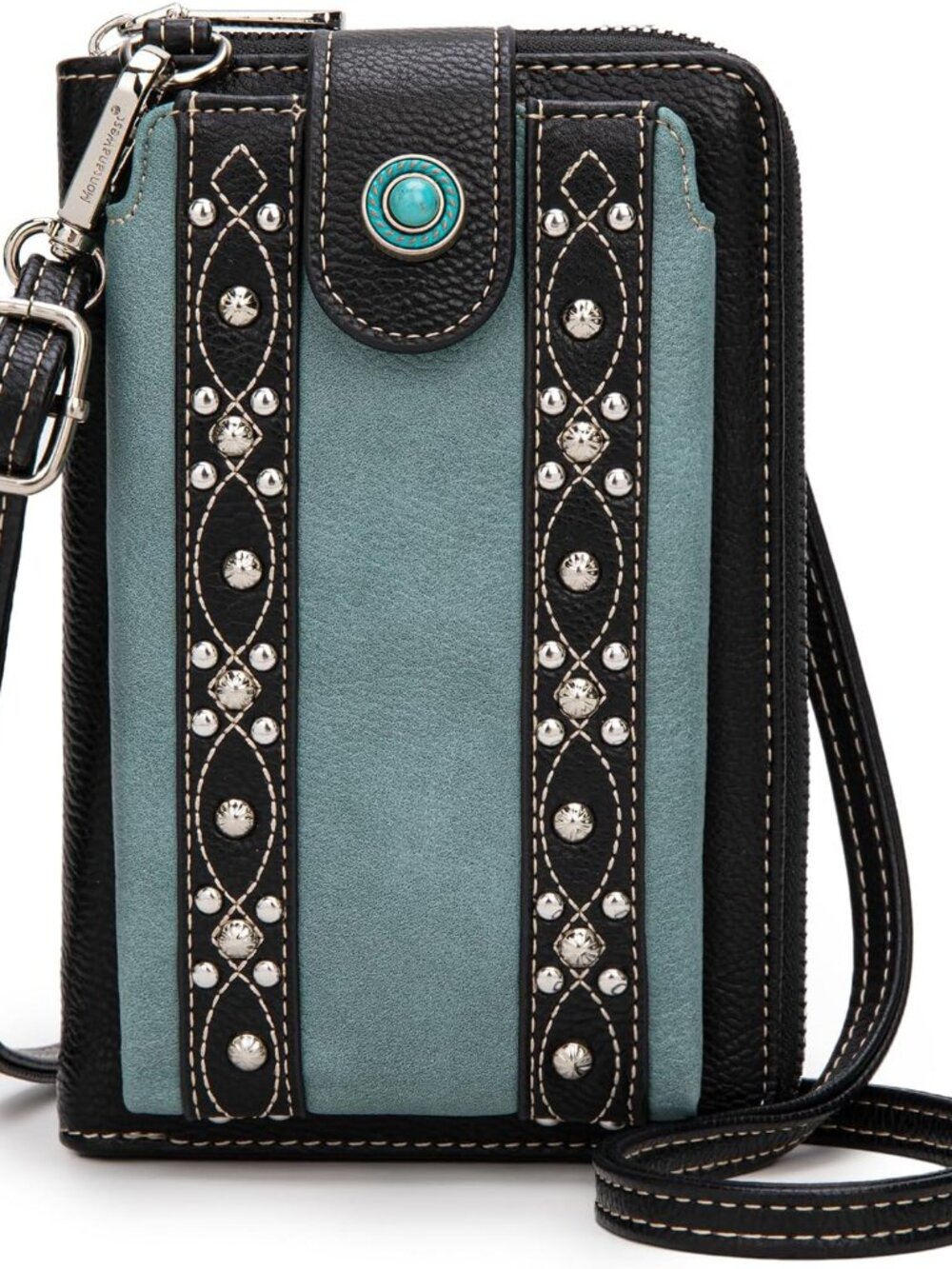 Western Crossbody Phone Wallet for Women RFID Blocking Wallet Purse with Cash Sl - Picture 1 of 9